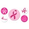 Party Central Club Pack of 12 Pink and White Breast Cancer Awareness Ribbon Button Party Favors 2.25"